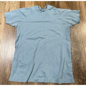 Alphalete Mens Medium Fitted Short Sleeve Blue Breathable Seamless Workout Shirt